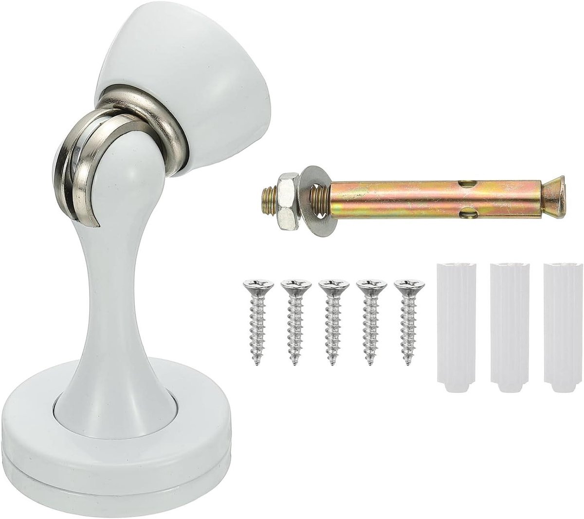 Magnetische Deurstopper - Deurhouder Deurvast - Muren Beschermen - Onzichtbaar Gatontwerp - 76 cm Hoog - Wit
