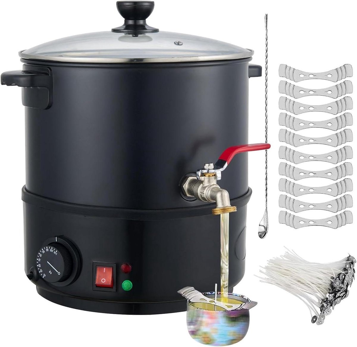 Was Smelter - Kaarsen Ketel - Kaarsen Maken - Instelbare Temperatuur - 6L Capaciteit - Zilver