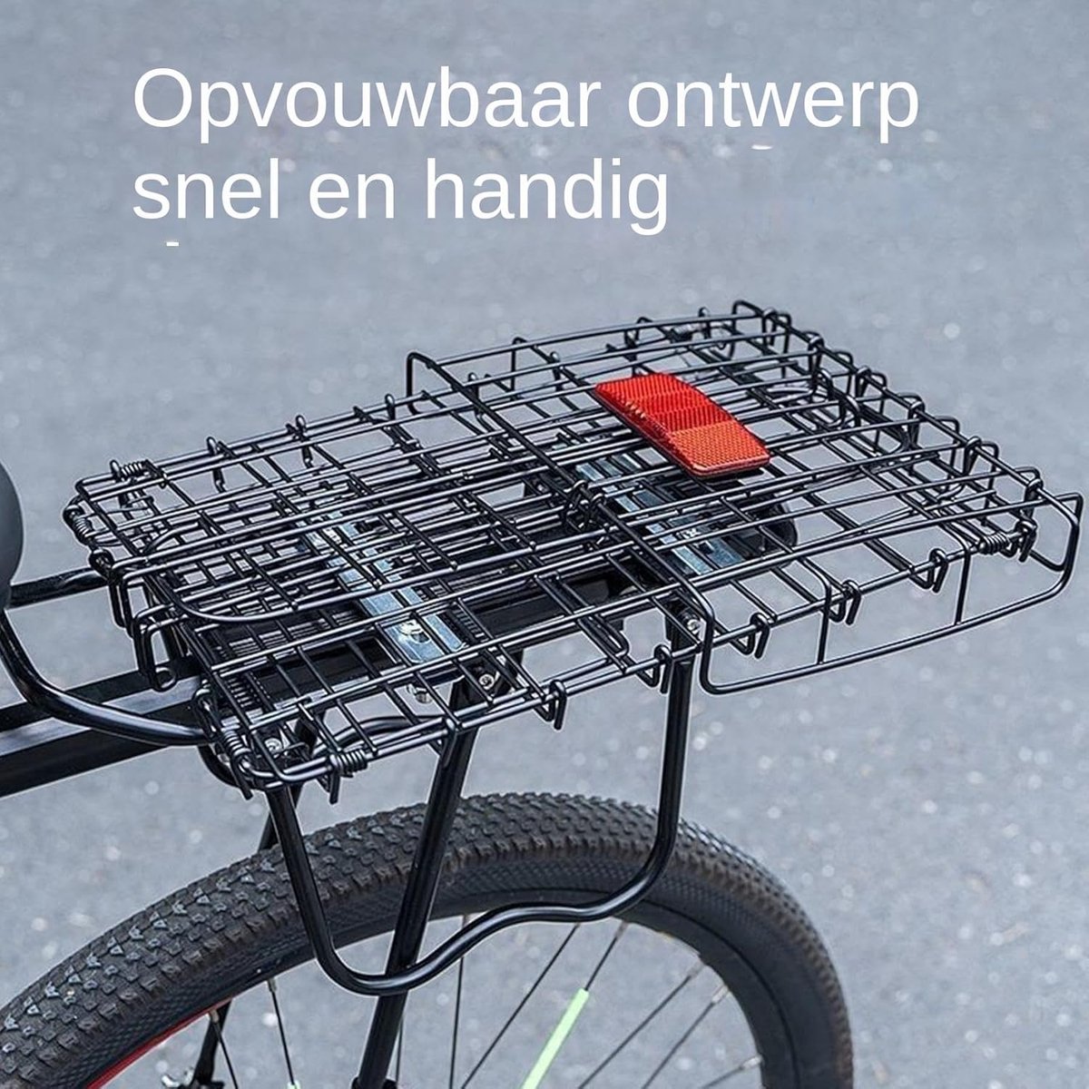 Fietsmand Achter - Opbergkrat - Boodschappen Vervoeren - Inklapbaar Ontwerp - 37 x 27 x 20 cm - Zwart