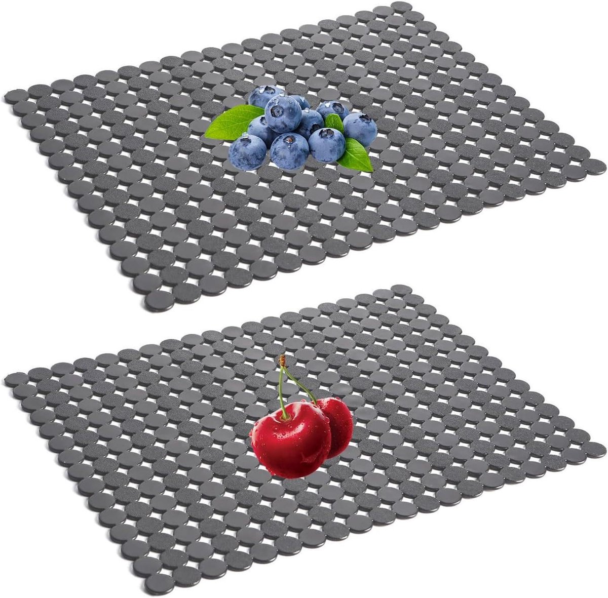 2 stuks gootsteen, 40 x 30 cm, pvc-bescherming, op maat te snijden, afdruipmat voor gootsteen, snelloop voor roestvrij stalen en keramische spoelbak, zwart