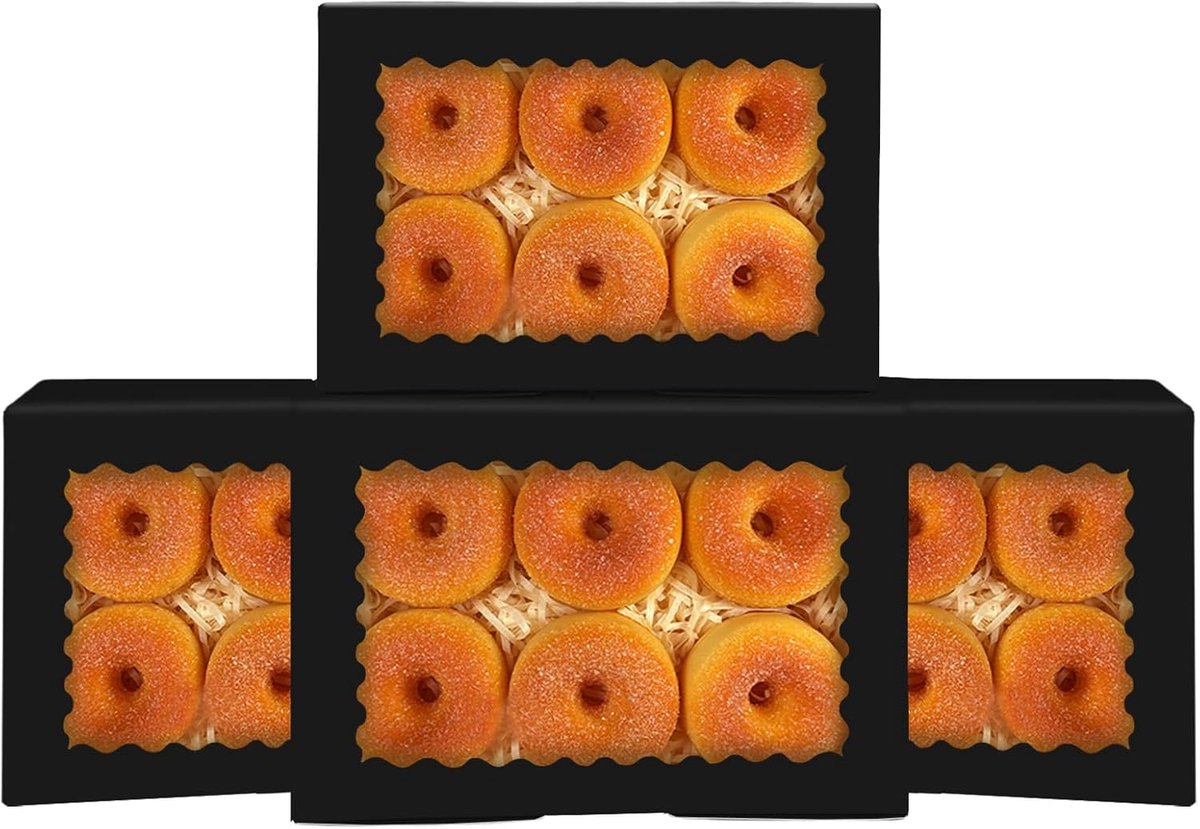 Cupcakedoosje - 40 x 40 x 30 mm - Zwart - Met Tray en Venster - Gebaksdoos - Perfect Voor Cupcakes, Desserts en Meer - 15 stuks - Cupcakedozen - van Imperatoris