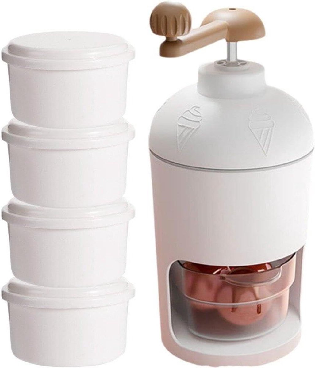 Handmatige IJsmachine - IJs Crusher - Zomerse Drankjes Maken - Roestvrijstalen Bladen - 14 x 14 x 24 cm - Wit