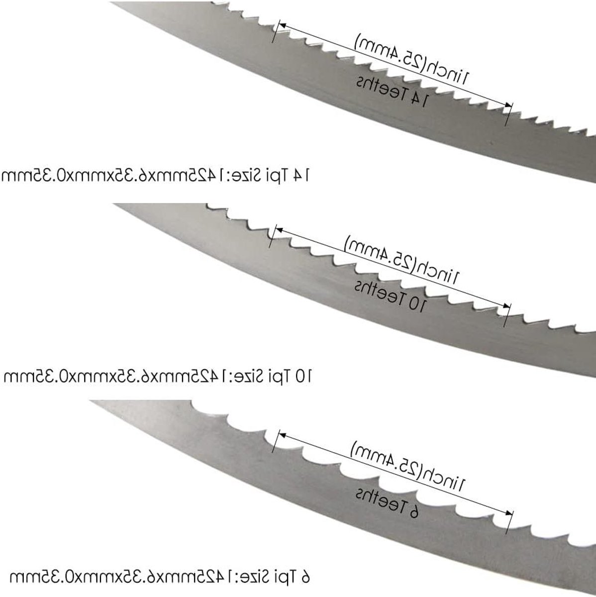 Bandzaagbladen Set - Zaaglinten Hout Metaal - Precisie Zagen - SK5 Koolstofveerstaal - 1425 mm Lengte - Zilverkleurig