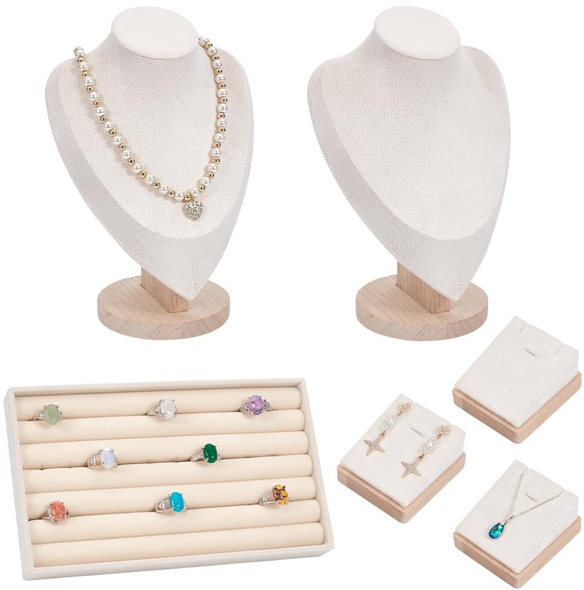 Dailygoods - Fluwelen Sieraden Display Set met Organizer voor Juwelen