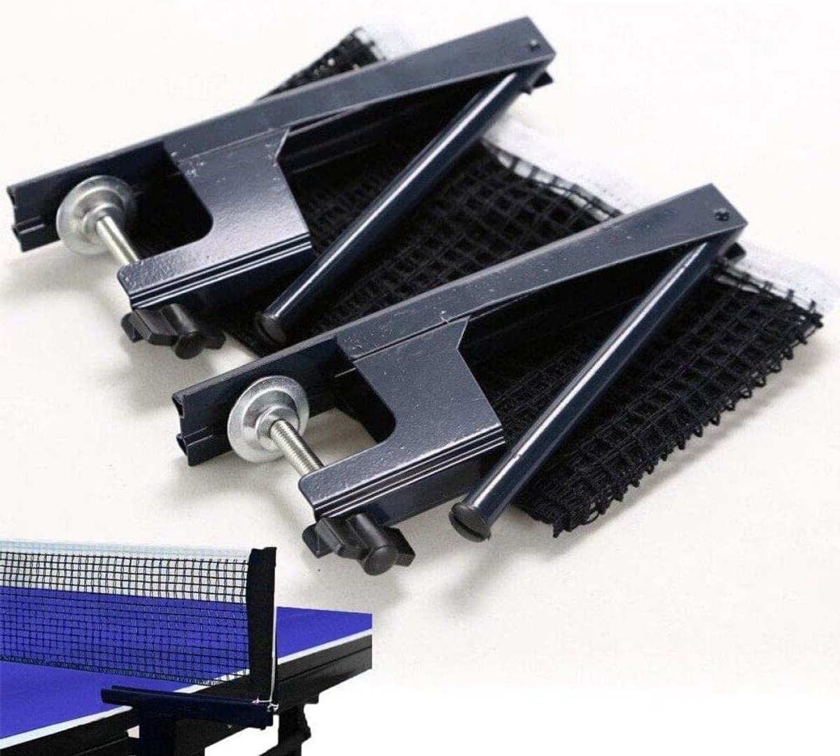 Tafeltennis Net - Pingpong Net - Tafel Omtoveren - Draagbaar Clip-on Systeem - 21 x 18 cm - Zoals afgebeeld