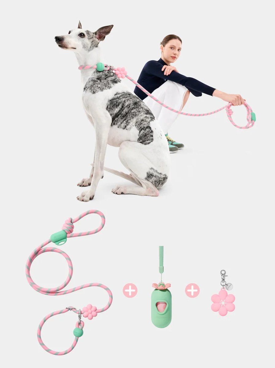 VETRESKA CONNECT 3-in-1 Hondenriem Set - Flora - Handsfree & Verstelbaar