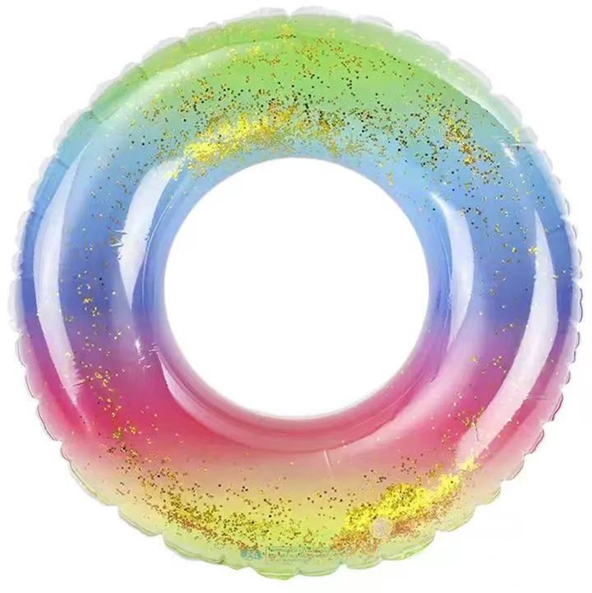 Set van 2 Regenboog Glitter Zwemringen 60 cm – Kleurrijk, Extra Dik en Lekkagebestendig, Geschikt voor Kinderen – foto 3