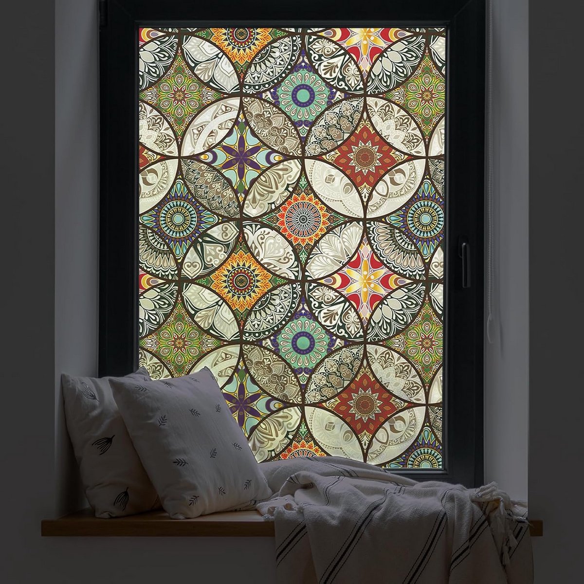 Dktie Raamfolie, privacy-vinylfolie, niet-klevend folie, glas-in-lood raamfolie, voor badk