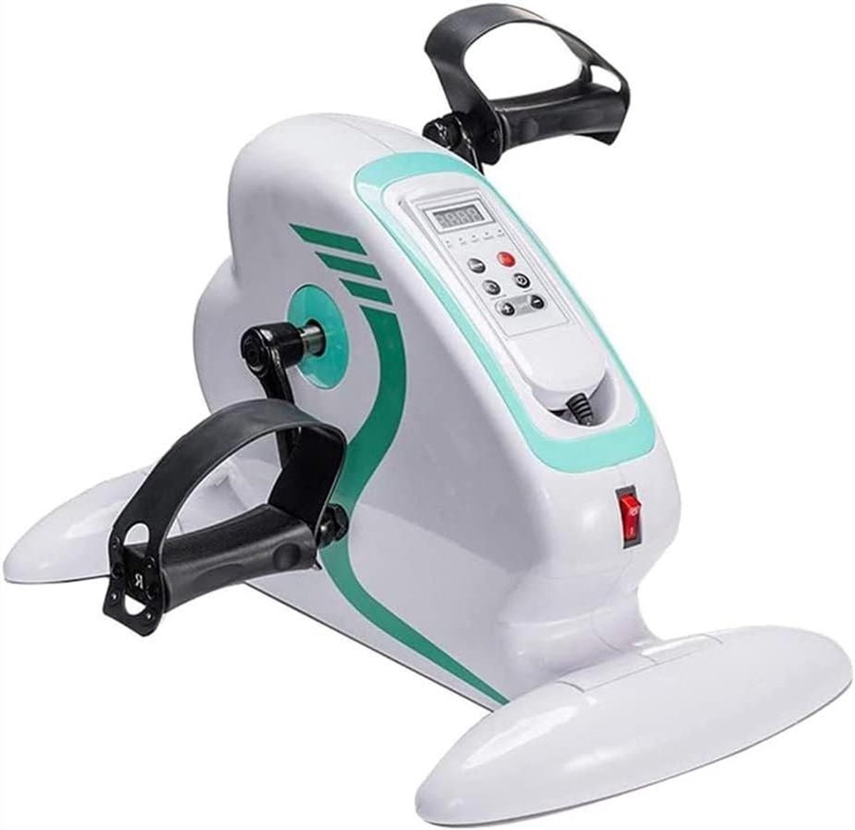 Elektrische Pedaaltrainer - Mini Hometrainer - Been Arm Training - 12 Snelheidsniveaus - 48x38x29 cm - Wit Groen