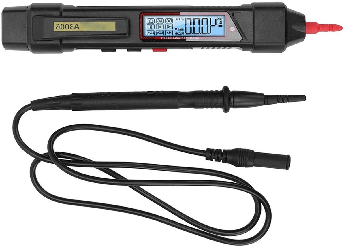 Digitale Multimeter - Spanning Tester - Elektrische Metingen - Pen Type Ontwerp - 4000 Tellingen - Zwart