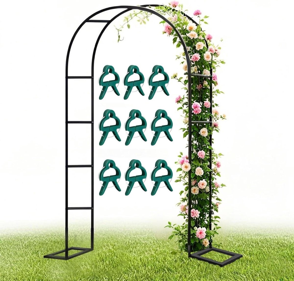 Tuinboog - Rozenboog - Klimplanten Ondersteunen - Weerbestendig Metaal - 300x250 cm - Zwart