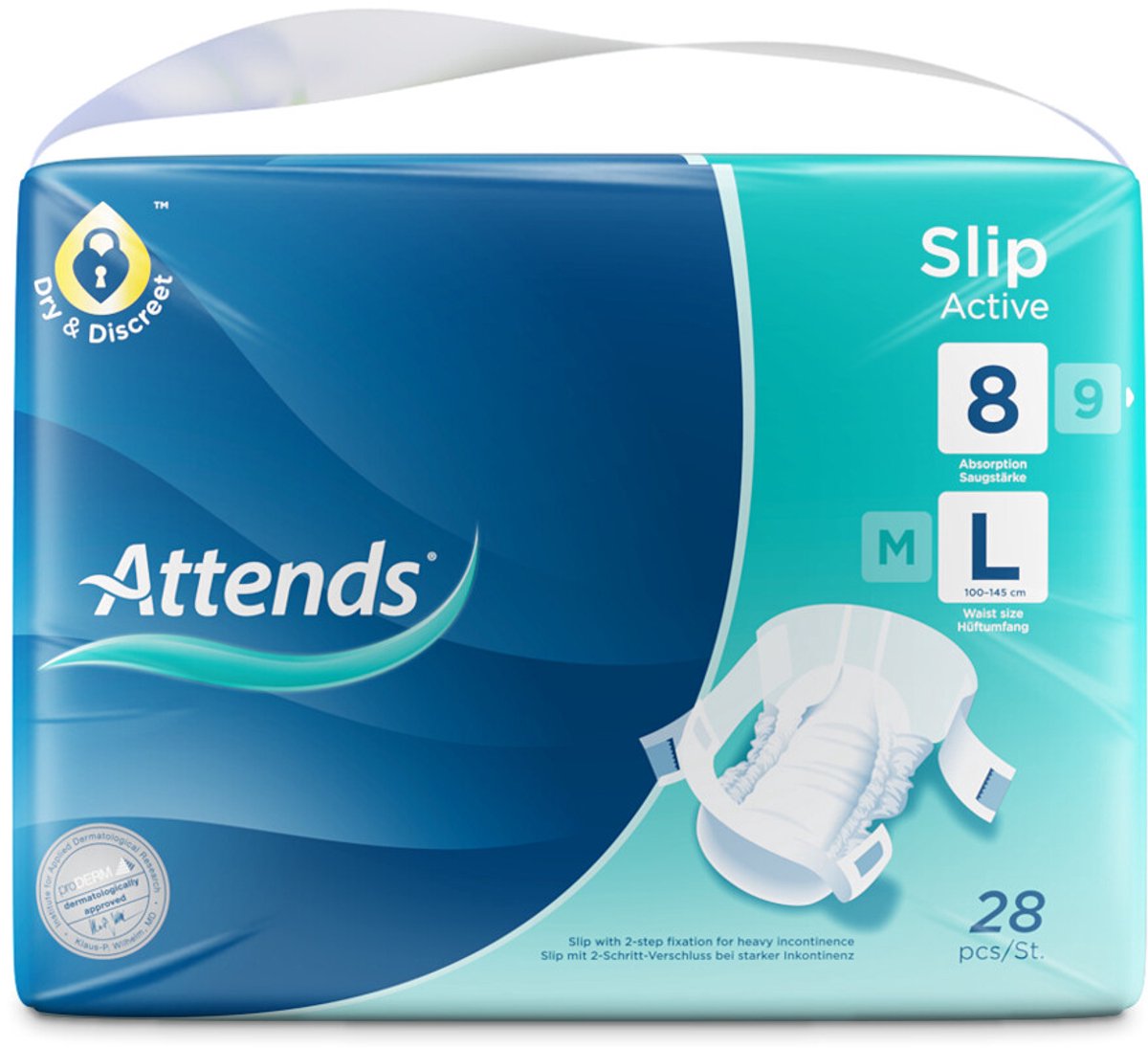 4x Attends Slip Active 8 L (28 stuks)