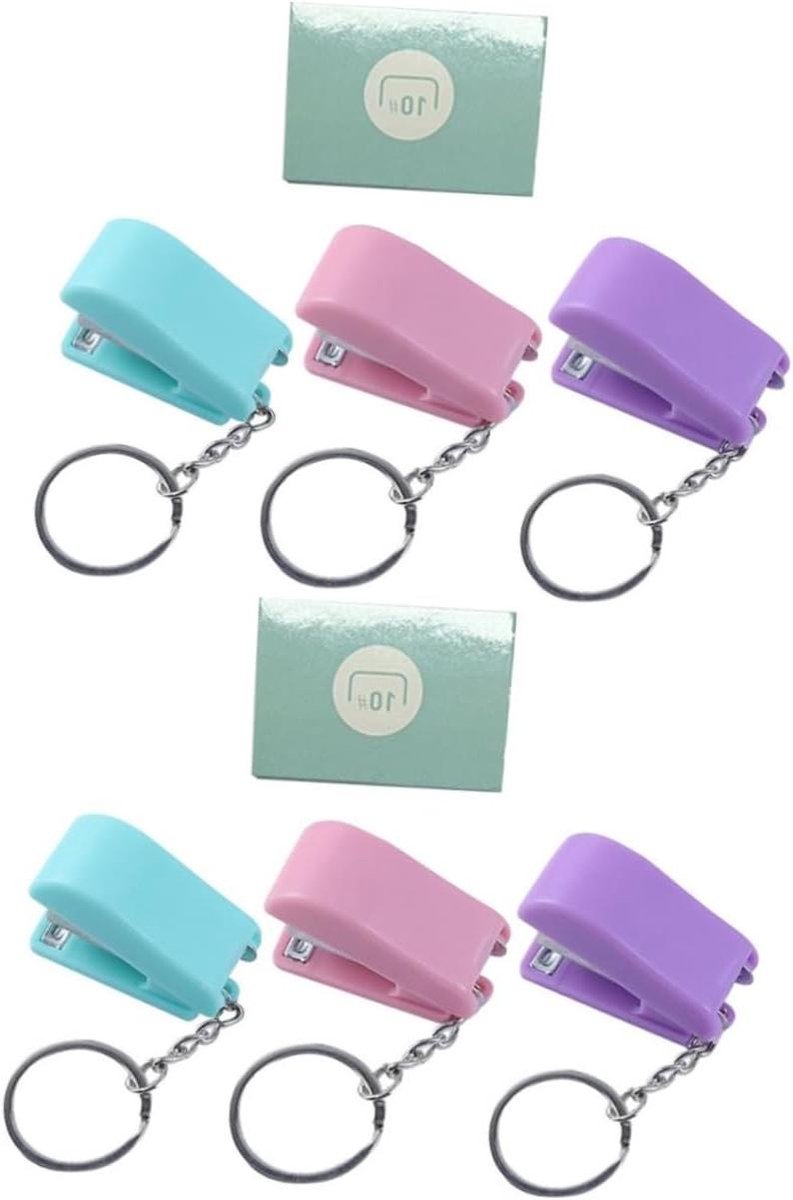 Mini Nietmachine - Sleutelhanger Nietmachine - Papier Binden - Draagbaar Ontwerp - 2 Sets - Assorti