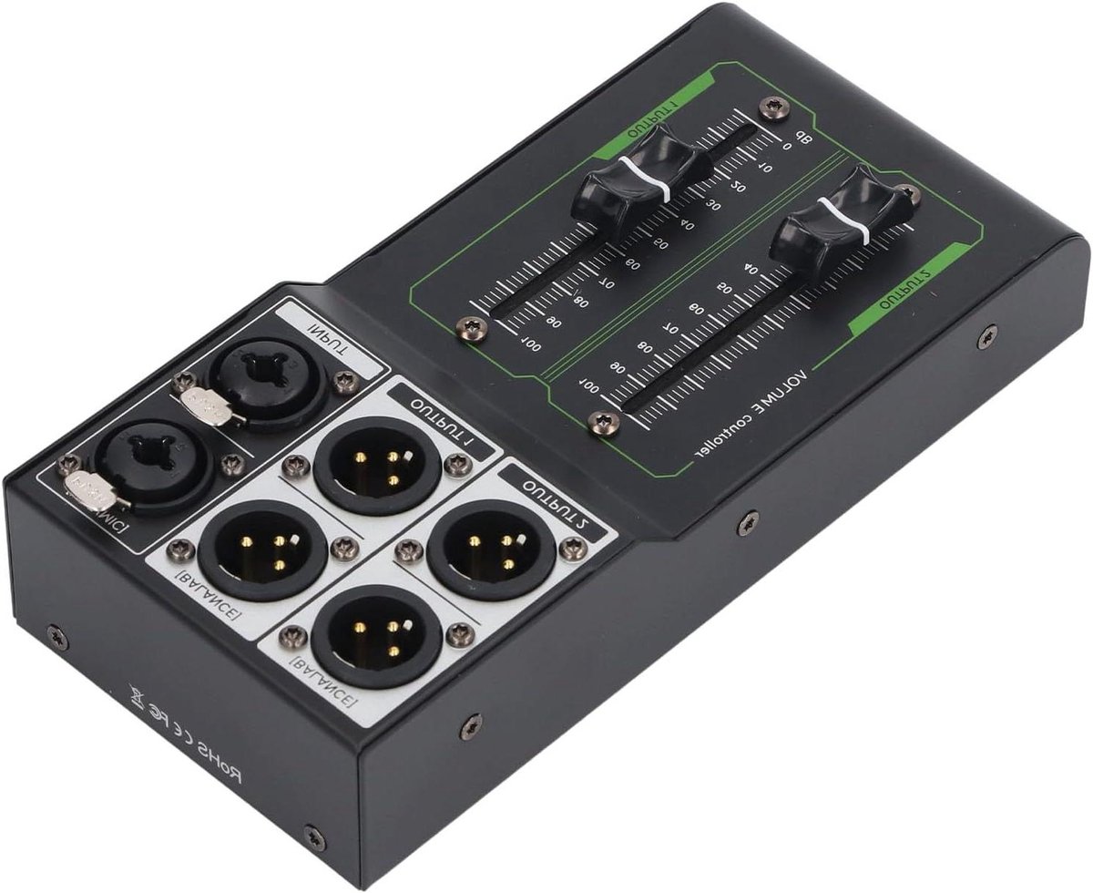 Passieve Volume Controller - Geluidsregelaar Mixer - Audio Instellen - Volledig Metalen Behuizing - 70 mm Knop - Zilver