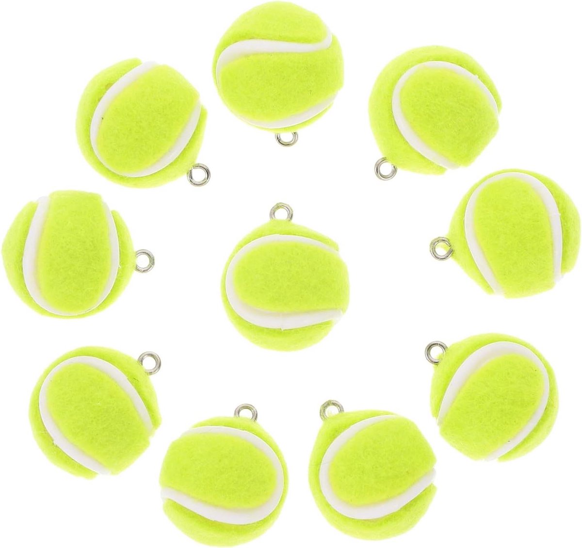 Mini Tennisbal Hangers - Sport Bedels - Sieraden Maken - Realistisch 3D Ontwerp - 23 cm - Groen