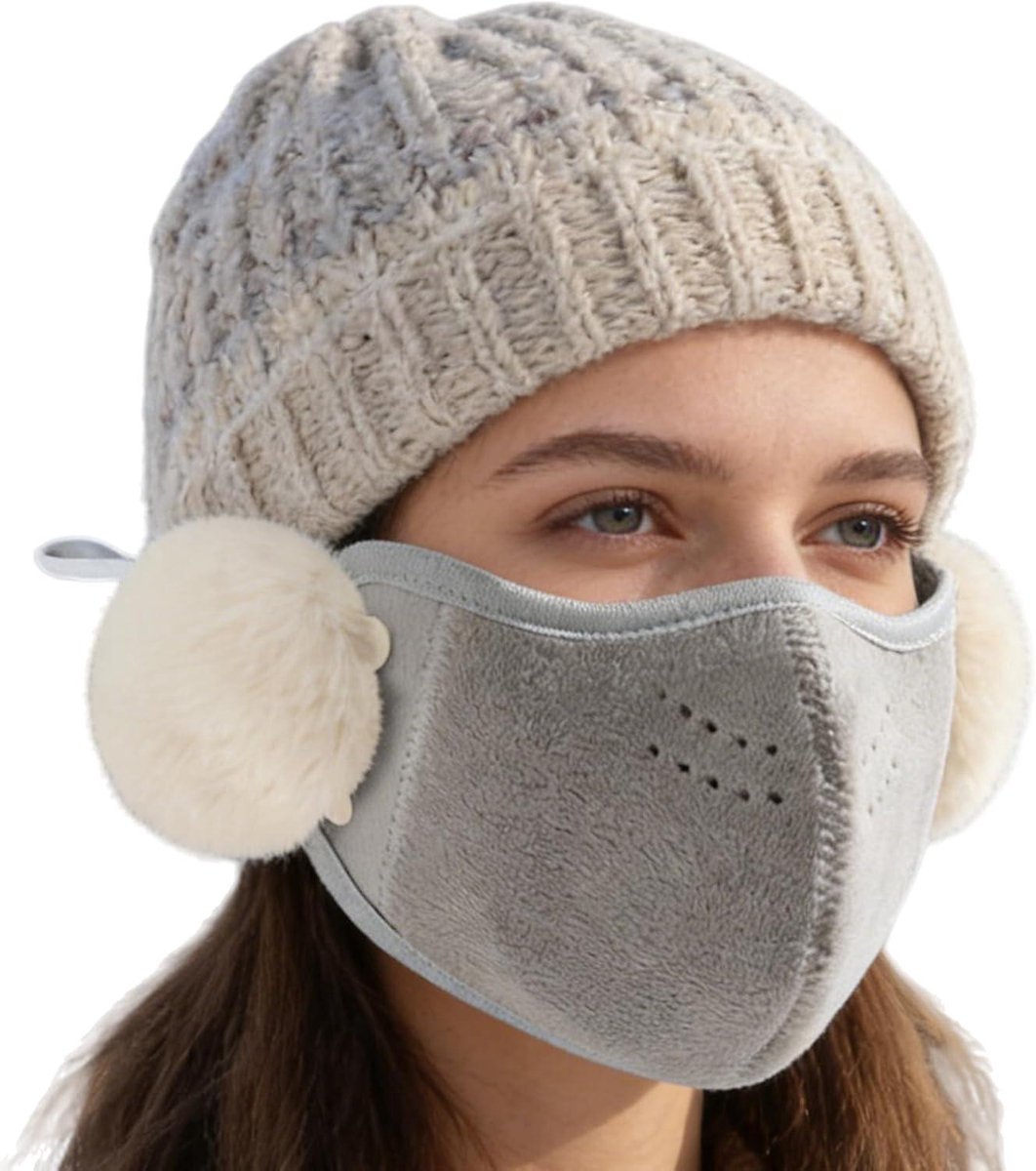 Winter Gezichtsmasker - Winddichte Bescherming - Buitenactiviteiten Bescherming - Dikke Fleece Voering - 22 cm Breed - Zwart