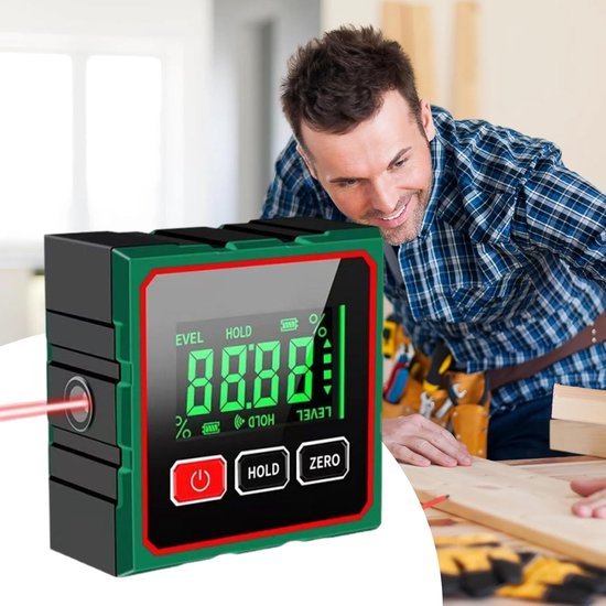 Digital Magnetic Protractor, Digital Protractor with 4 Sides with USB Charging for Outdoor Work, Workshop, Construction, Carpentry, Hydraulic — afbeelding 2