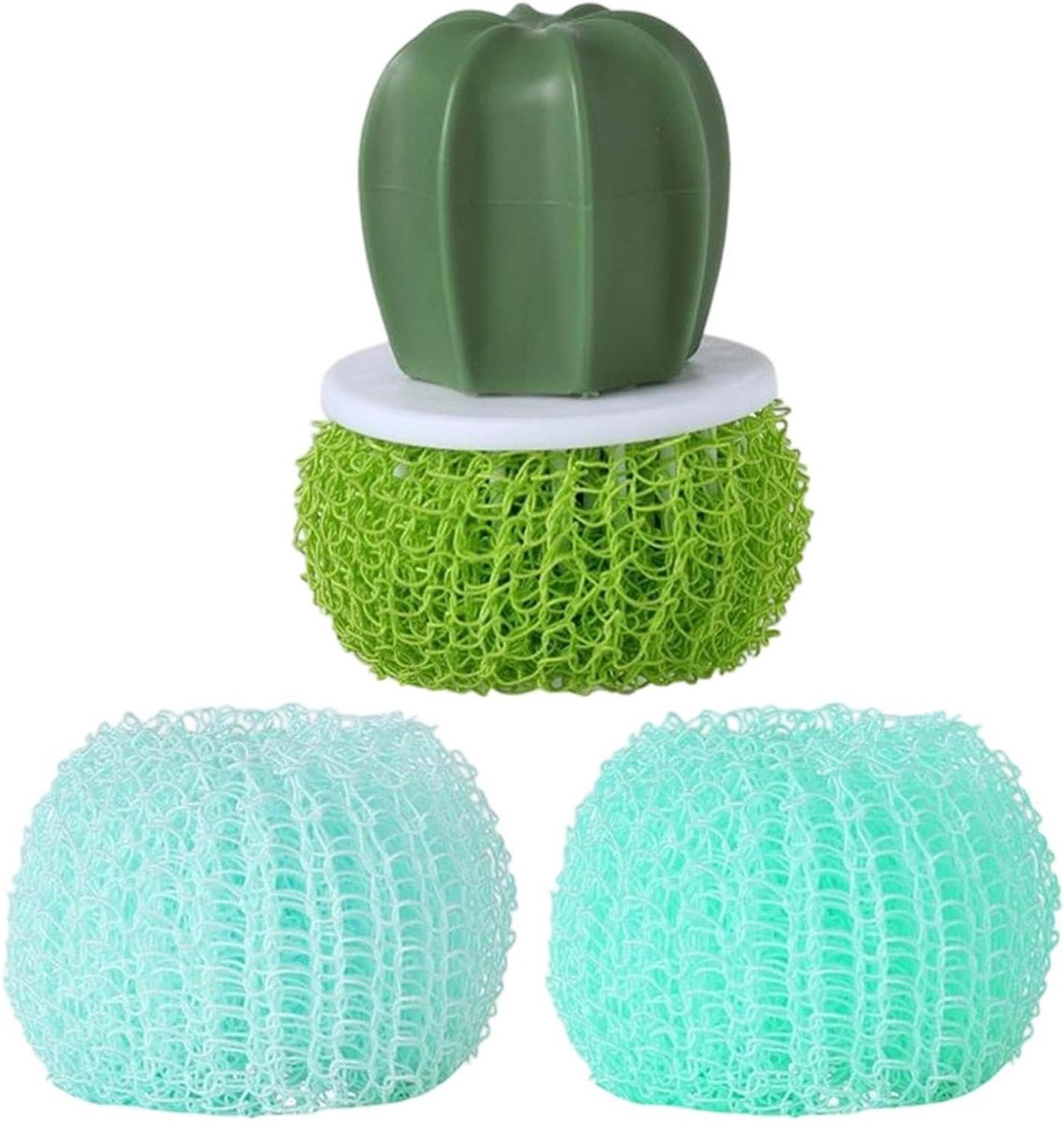 Afwasborstel - Keukenborstel - Efficiënt Schoonmaken - 3 Roterende Koppen - 15x10x10 cm - Groen