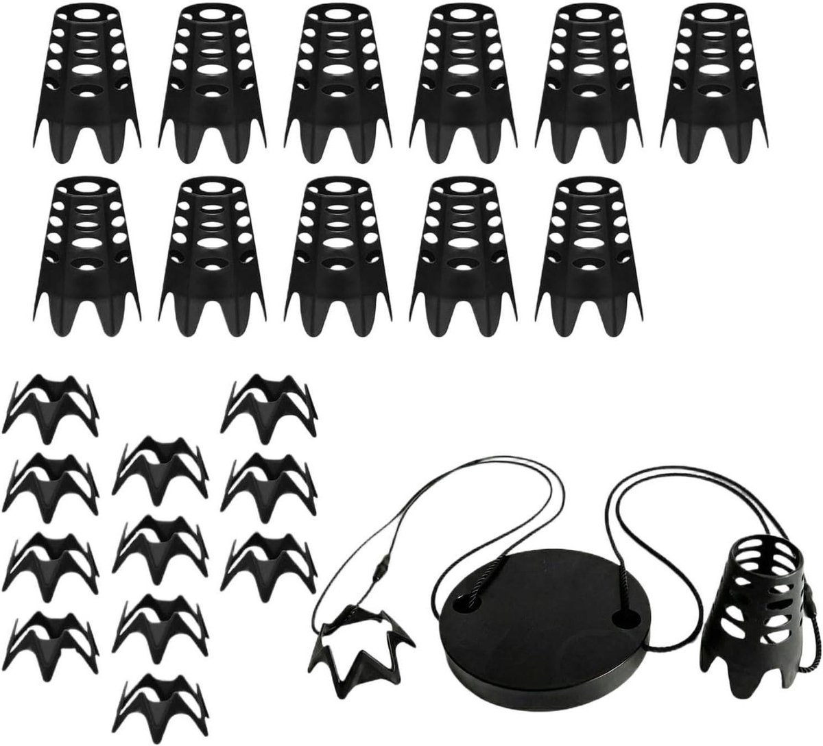 Golf Tees Set - Golfmat Tees - Golf Vaardigheid Verbeteren - Robuuste ABS Constructie - 12 Stuks - Zwart