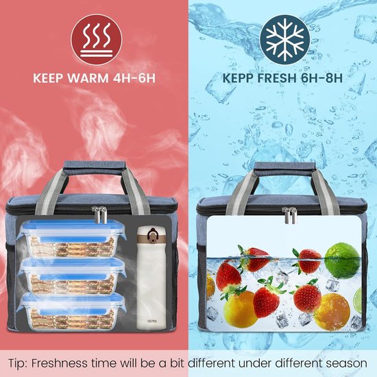 Koelbox - Koeltas - Koeltas 15L - Koelrugzak - Koeltasje Klein - Waterdicht - Draagbaar - Schouderband - Koeltassen Opvouwbaar - 600D Oxford - Kleine Koeltas voor Onderweg, Thermische Tas voor Picknicks, Camping, Excursies - Donkerblauw van Koelbox. — afbeelding 4