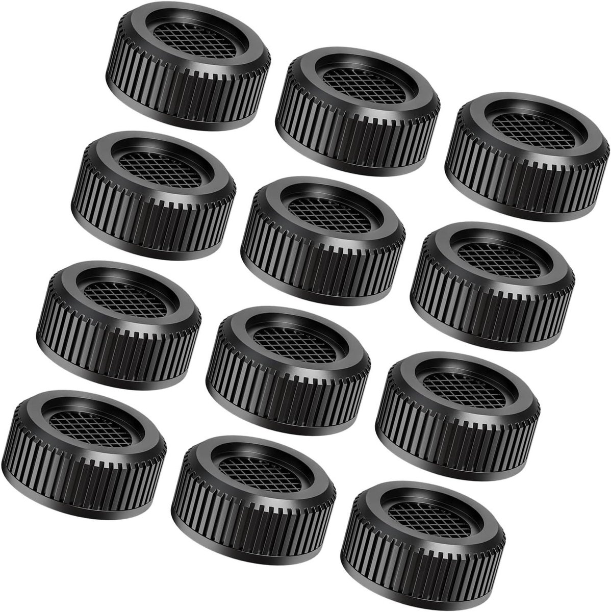 Voeten Pads - Apparaat Dempers - Apparaten Stabiliseren - Waterdicht & Geluiddempend - 12 Stuks - Zwart