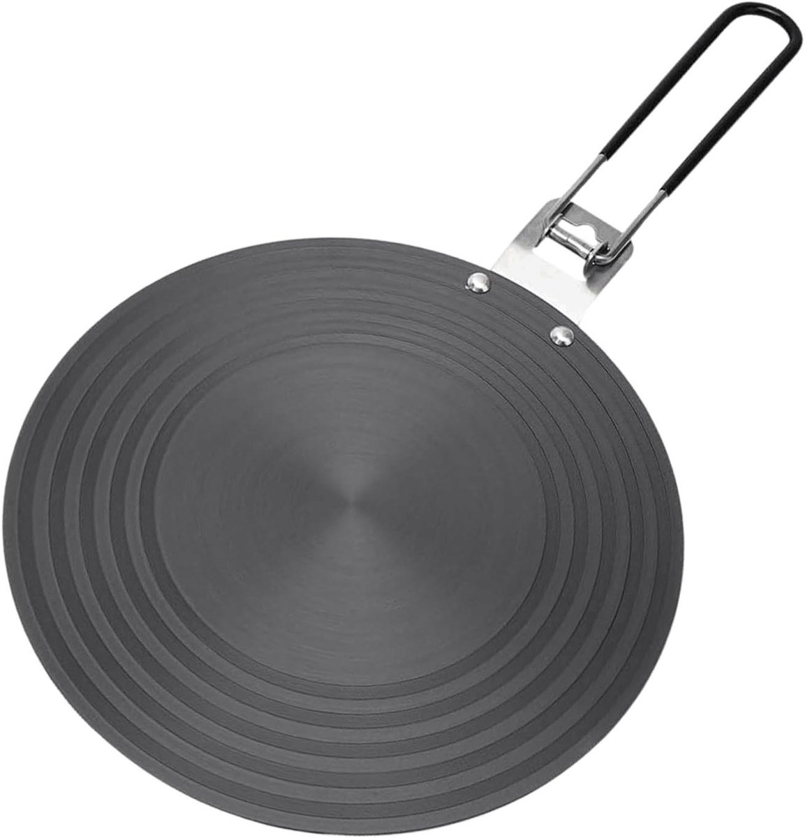 Inductie Adapterplaat Warmteverspreider Converter Gelijkmatig Koken Opvouwbaar Handvat 25.9 cm Zilverkleurig