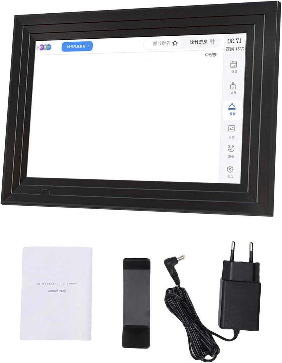 Hyuduo 10,1 Inch Digitale Kalenderplanner, IPS-touchscreen, WiFi-synchronisatie voor Gezinsplanning en Maaltijdorganisatie (BLACK)