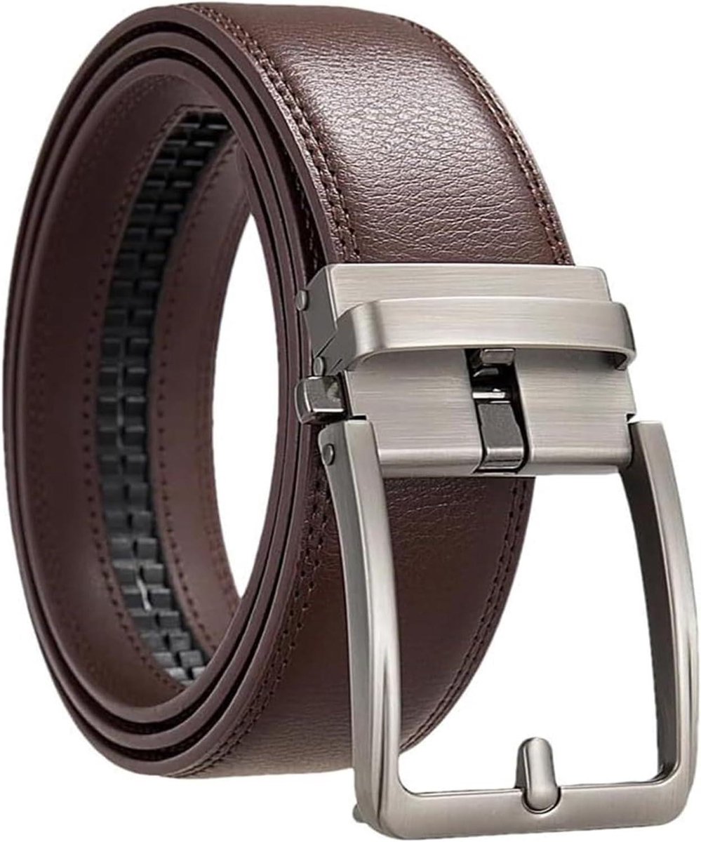 Heren Riem - Leren Band - Dagelijks Gebruik - Automatische Gesp - 3.5 cm Breed - Zwart