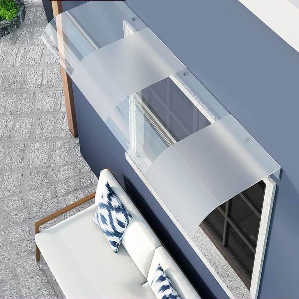 Deurluifel Polycarbonaat - Regenbescherming Huis - Bescherming Buiten - UV50% Transparant - 40 x 60 cm - Mat Transparant