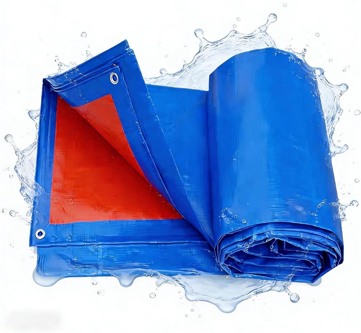 Dekzeil met Oogjes - Afdekzeil Waterdicht - Bescherming Buiten - Scheurvast UV-bestendig - 140 x 140 cm - Blauw