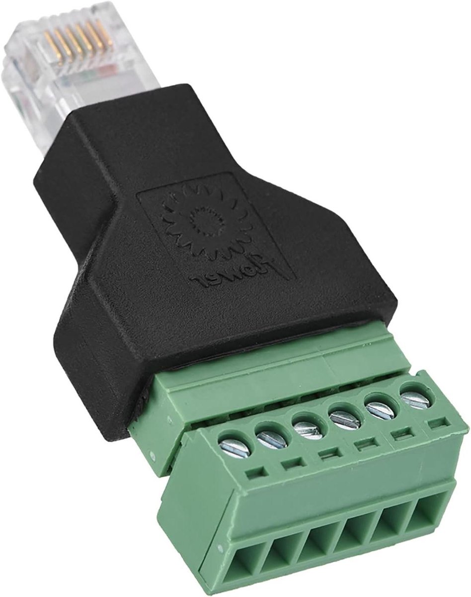 Ethernet Adapter - RJ12 Connector - Netwerk Installatie - Brandvertragend Plastic - 50mm x 20mm - Zwart
