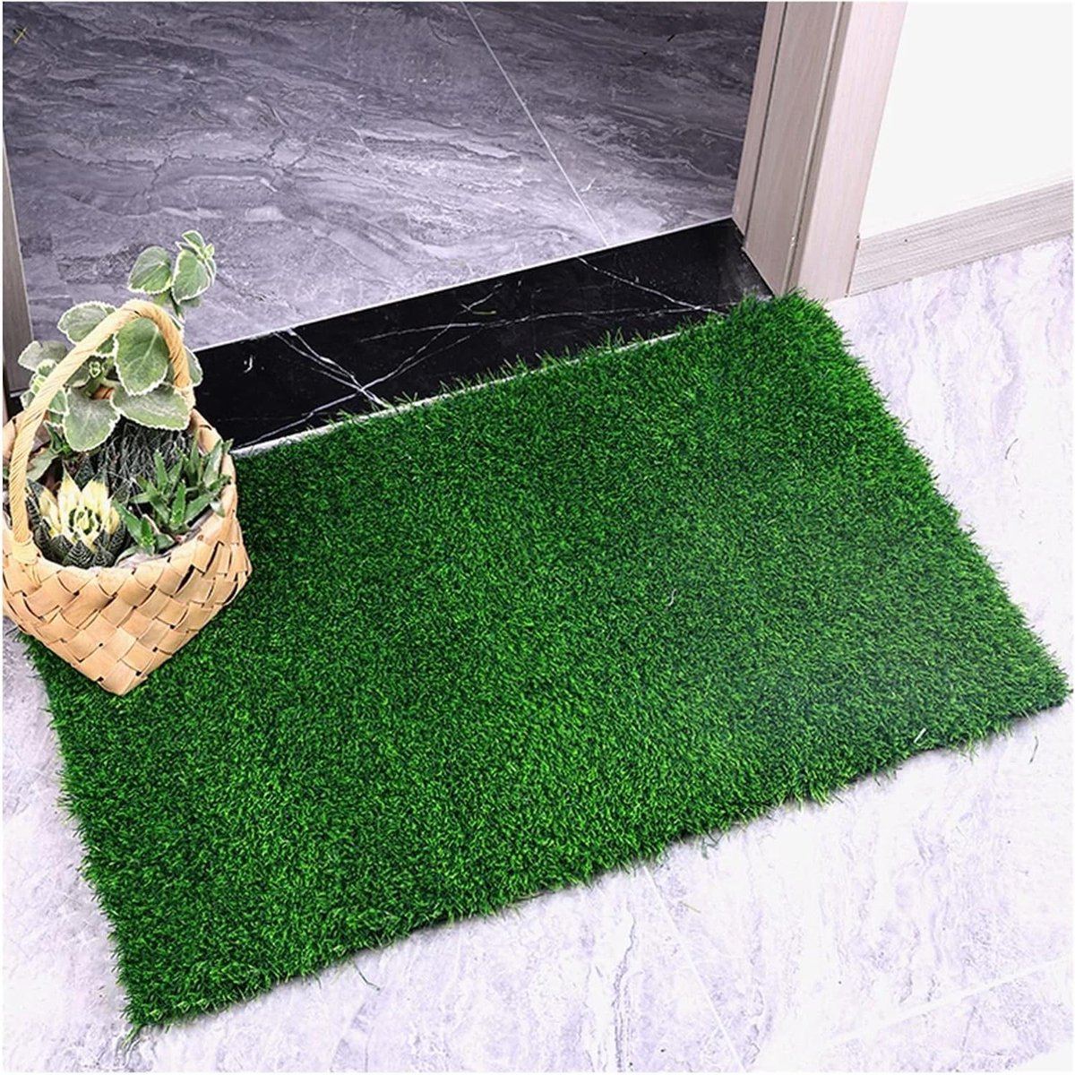 Kunstgras met Drainage - Siergras Tapijt - Balkon Decoratie - Hoge Dichtheid - 100x300cm - Groen