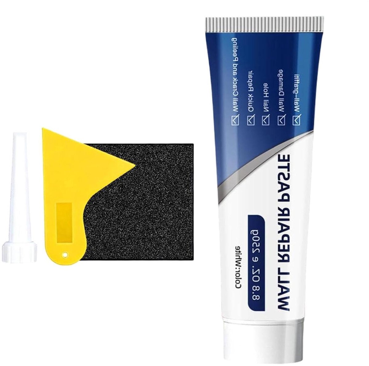 Muur Reparatie Pasta - Plamuur Kit - Muren Herstellen - Krasvrij Afwerking - 250g - Wit