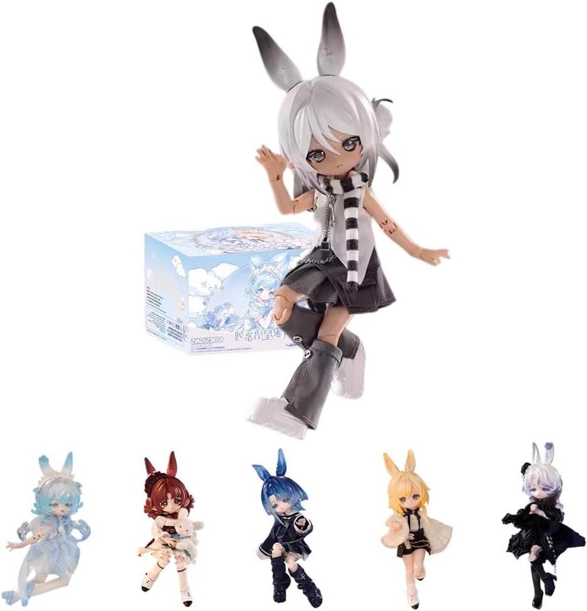 BJD Blind Box Figuren - Verzamelpoppen Actiefiguren - Verzamelen en Displayen - Volledig Gearticuleerd - 20 cm Hoog - 6 Stuks