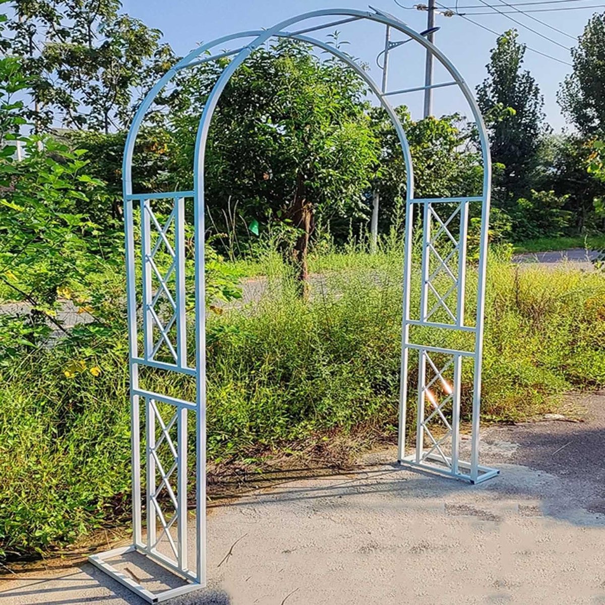 Metalen Tuinboog - Decoratieve Boog - Tuin Decoratie - Stevig Staal - 71 x 91 Inch - Wit