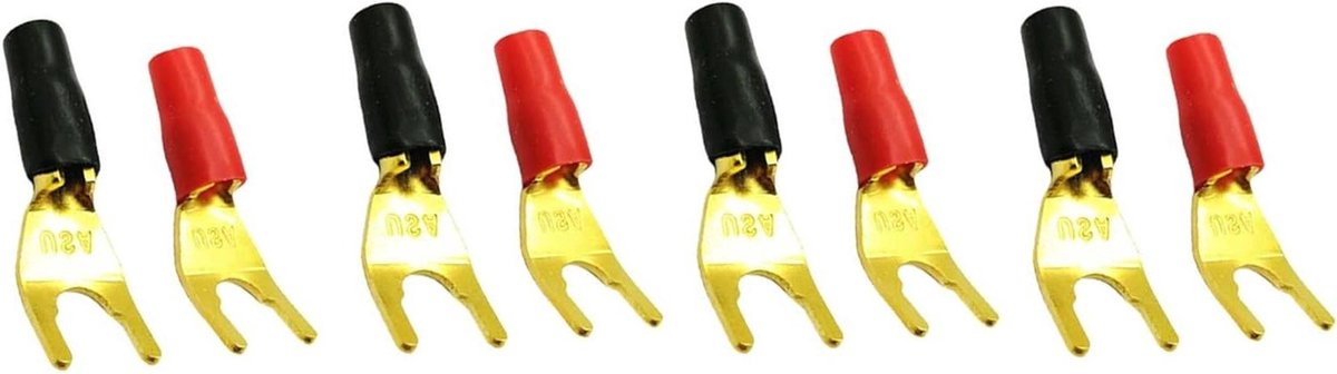 Luidspreker Connectoren - Banaanstekkers - Audio Aansluitingen - Vergulde Afwerking - 8 Stuks - Zwart en Rood