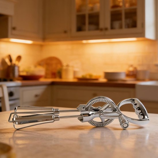 Roestvrijstalen handmixer - Keukenmixer deegklopper - Beslag en deeg maken - Instelbare mengkracht - Large 31 cm - Zilverkleurig — afbeelding 2