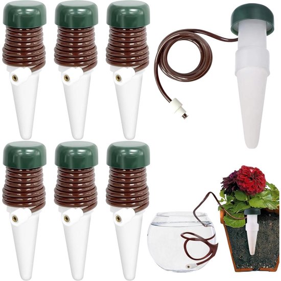 longziming -Automatische Watergevers - Zelfregulerende Bewateringssystemen - Keramische Kegels - Intelligente Vochtregeling - Duurzaam En Luchtdoorlatend - Ideaal Voor Reizen En Vakantie - 6 Stuks