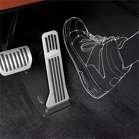 Rem Gaspedaal Covers - Auto Pedaal Trim - Verbeter Rijervaring - Antislip Oppervlak - B style - Zilver — afbeelding 4