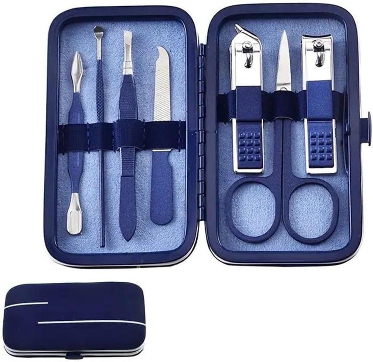 Nagelknipper Set - Manicure pedicure - Persoonlijke verzorging - Roestvrij staal - 7 Delig - Blauw