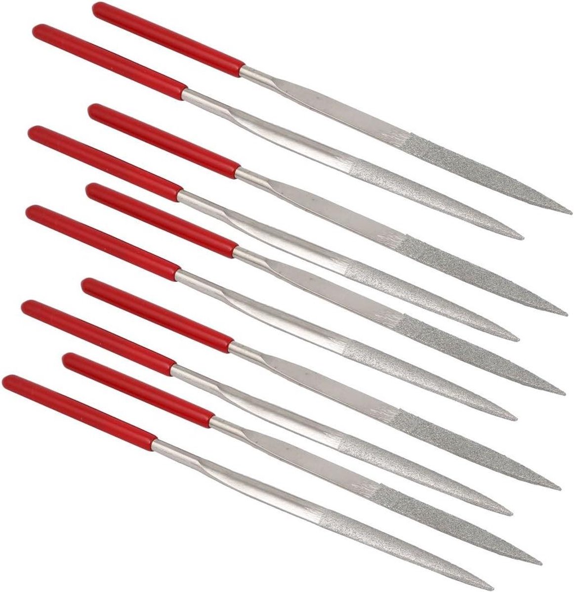 Aexit 7 mm breedte 2,5 mm dikte 160 mm totale lengte halfronde vorm diamantvijl 10st