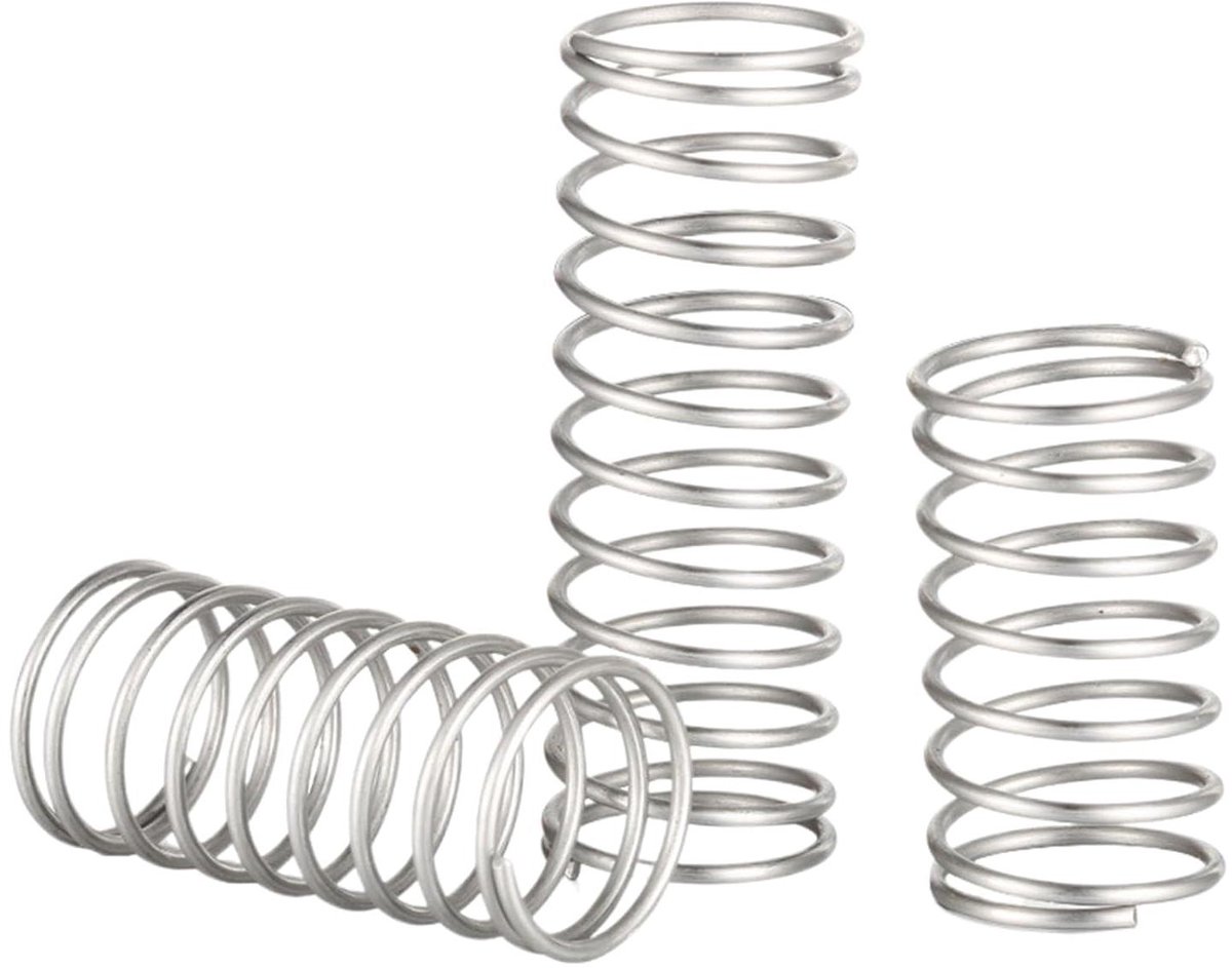 Drukveer - Compressieve veer - Onderdelen vervangen - Roestvrij staal - 5 stuks - Zilverkleurig