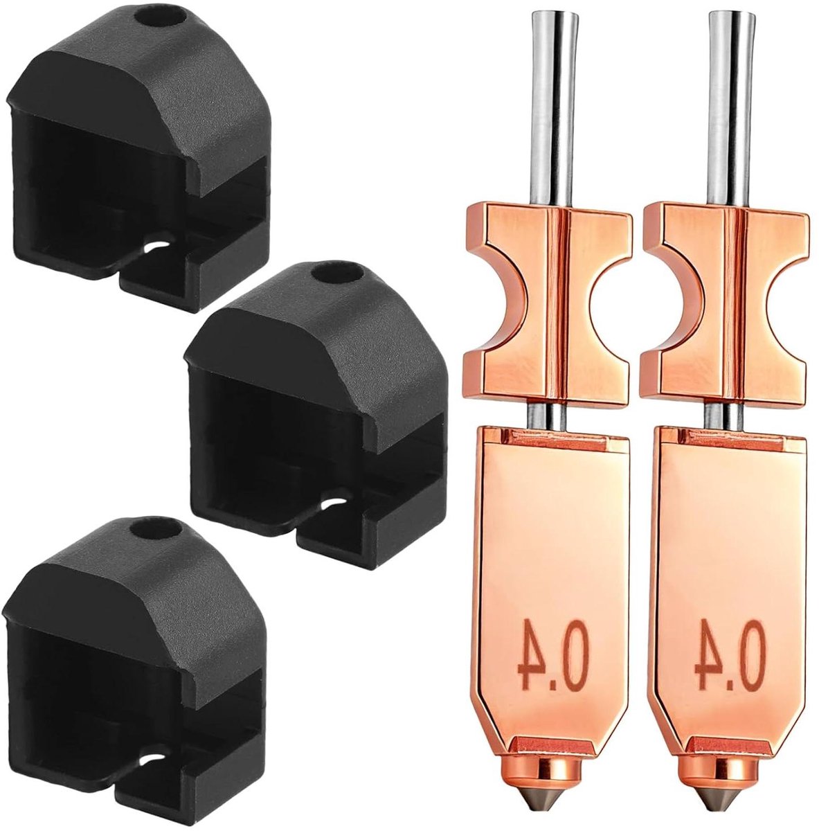Mondstuk Kit - 3D Printer Onderdeel - 3D Printen Optimaliseren - Geïntegreerd Ontwerp - 0.4mm 2 Stuks - Messingkleur