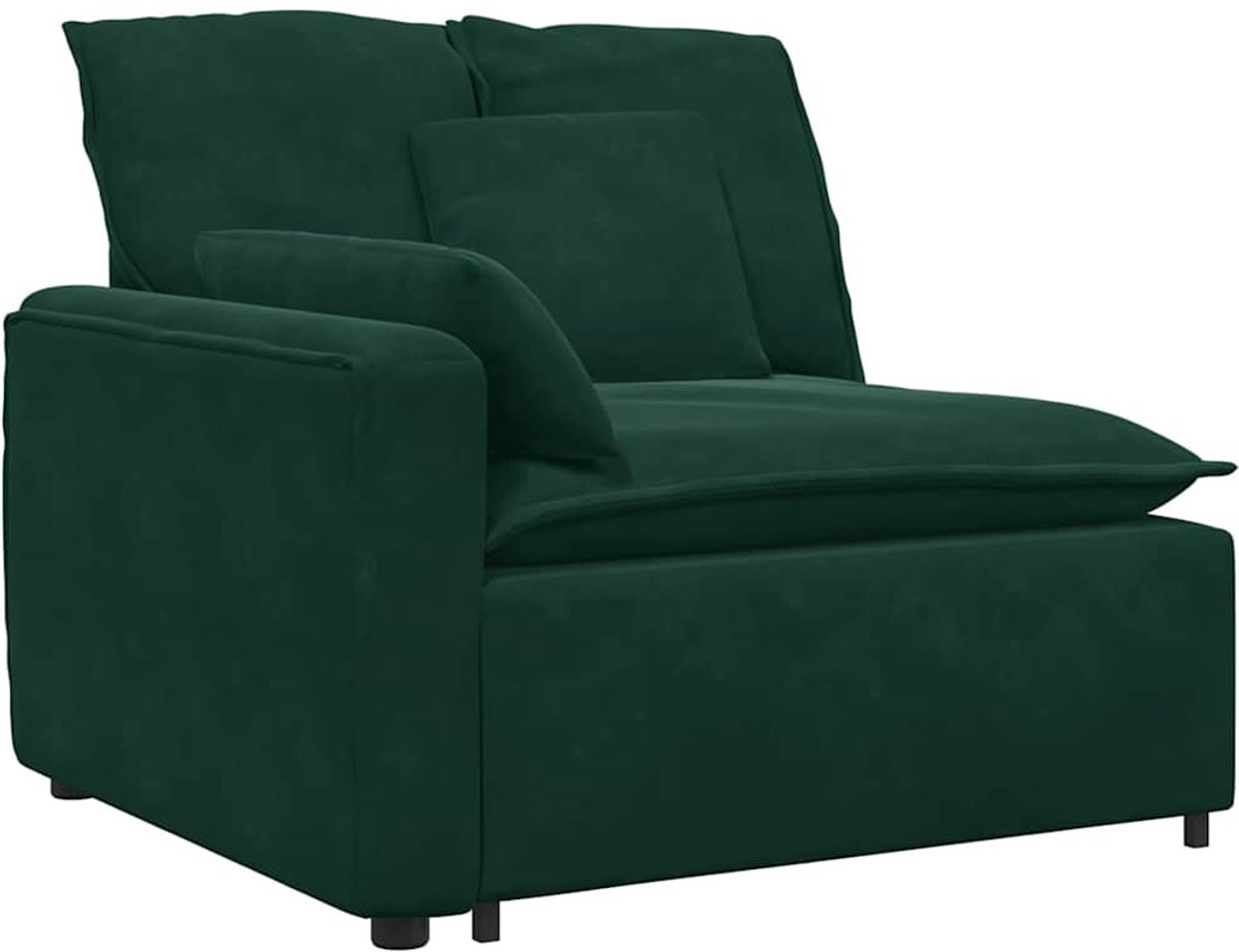 vidaXL - Modulaire - bank - Armleuning - eindmodule - met - kussens - 100 - cm