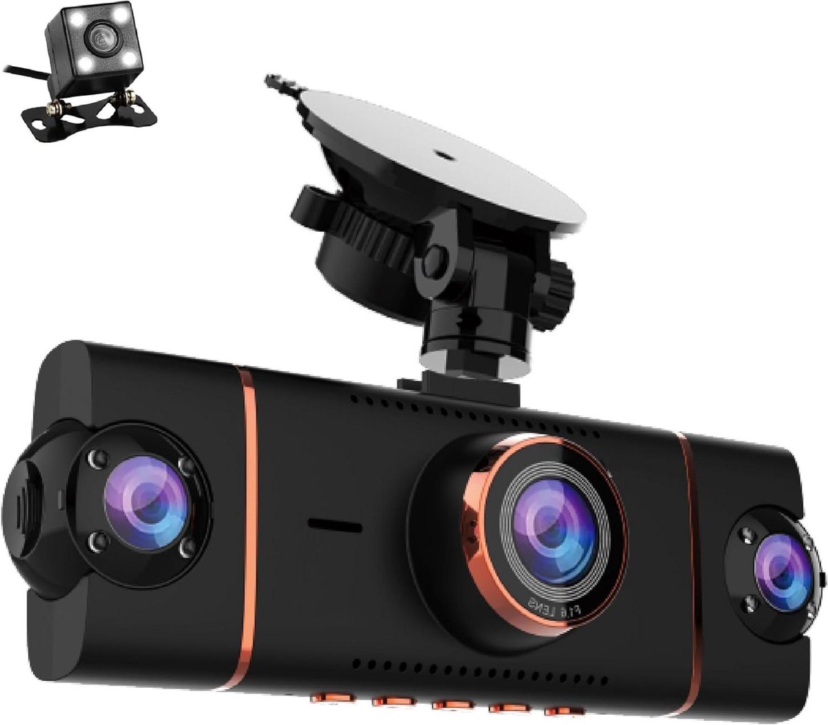 Auto Camera Systeem - 360 Graden Dashcam - Veilig Rijden - Vierkanaals Opname - 32GB Geheugen - Zwart