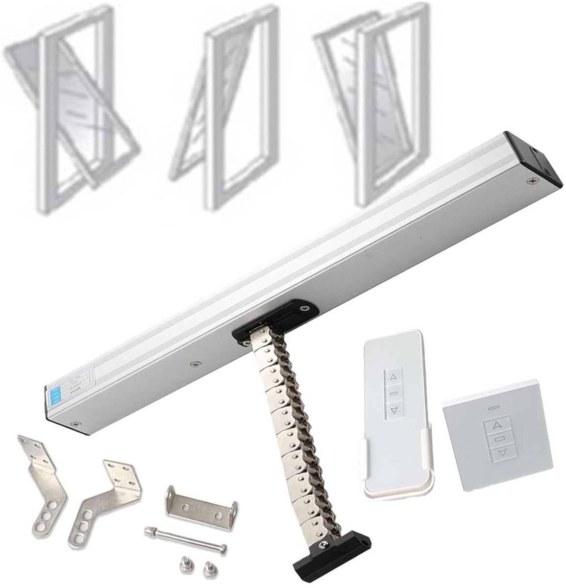 Ketting Raamopener - Automatische Ventilatie - Moeiteloos Ventileren - Dubbel Ketting Ontwerp - Aluminiumlegering - Zilverkleurig
