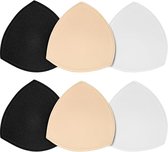 3 paar BH-pads, uitneembare inzetstukken voor sport-bh's en bikinitops – gewatteerde BH-cups voor dameszwemkleding - Zeer ademend en comfortabel - 5.5*5.7Inch - voor badkleding, bh's met inlegvakjes, avondjurken, trouwjurken, truien(L)