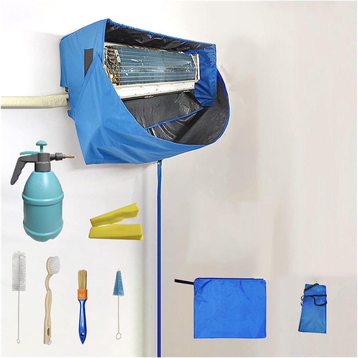 Airco Reinigingsset - Wand Airco - Apparaat Onderhoud - Waterdicht Ontwerp - 1-3P - Blauw