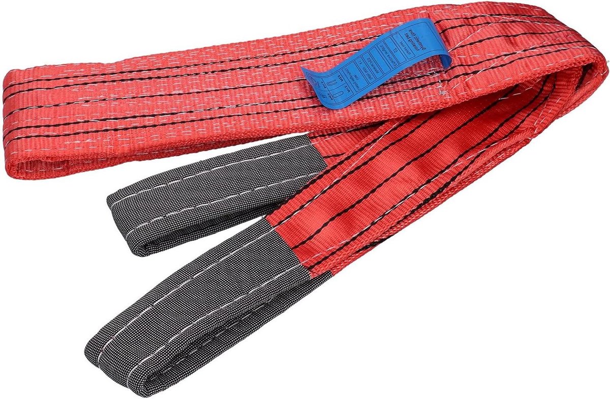 Zware Hijsband - Robuuste Hefband - Veilig Transport - Eén Stuk Weven - 5 Ton Capaciteit - Rood
