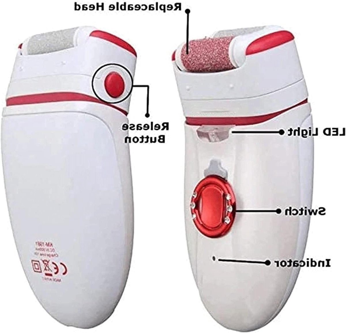 Epilator Gezichtshaar - Ontharingsapparaat Vrouwen - Gladde Huid - 3-in-1 Multifunctioneel - 40 Min Gebruik - Rood Wit